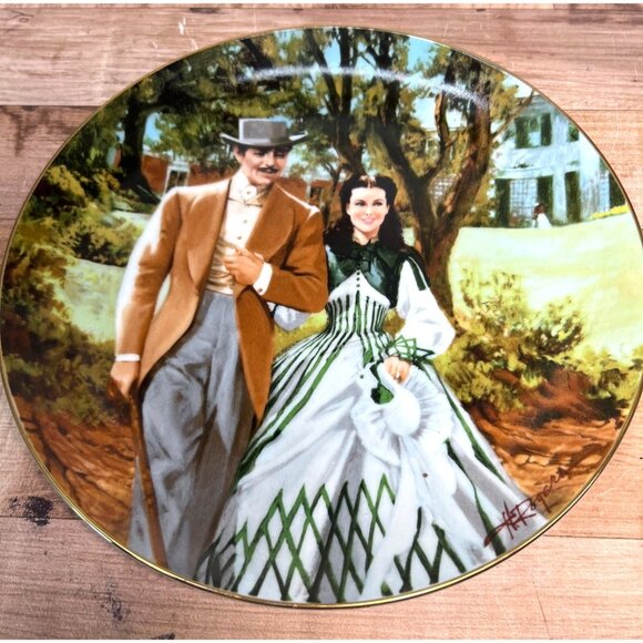 Gone With The Wind Collector Plate "Home To Tara" 1989 By Howard Rogers W.S. Geo - Picture 2 of 3